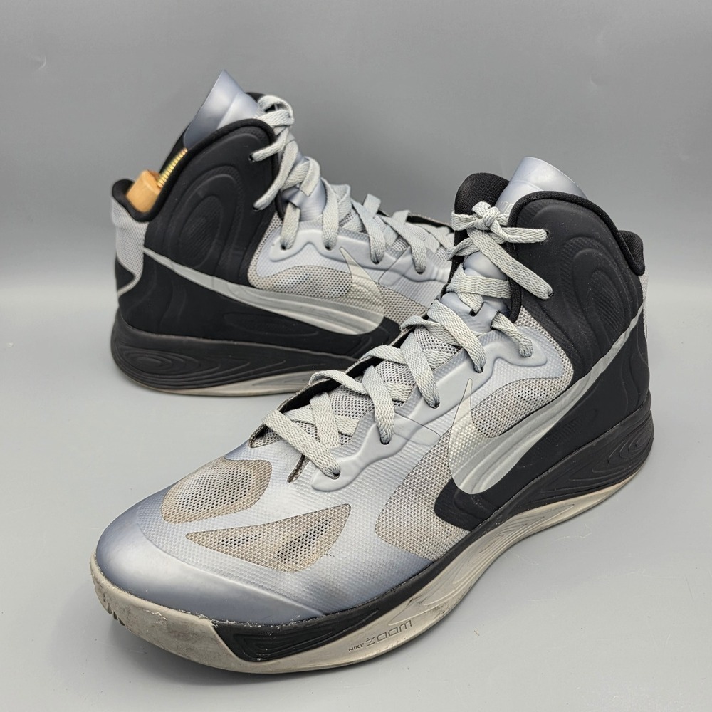 Nike Basketball Shoes Mens 11 Silver Hyperfuse 2012 525022-003 High Top Sneakers